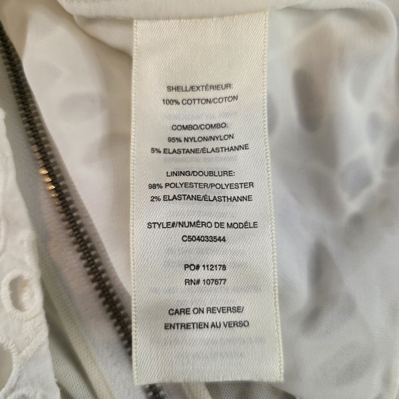 Alice + Olivia White Eyelet Lace Crop Top Sleeveless Women's Size 4 Zip Back - Picture 5 of 8